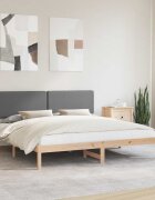 vidaXL Леглова рамка с тапицирана гръбна част Тъмен сив 180 x 200 cm