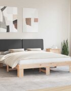 vidaXL Леглова рамка с тапицирана гръбна част Тъмен сив 200 x 200 cm