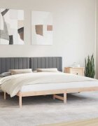 vidaXL Леглова рамка с тапицирана гръбна част Тъмен сив 200 x 200 cm