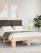 vidaXL Леглова рамка с тапицирана гръбна част Таупе 150 x 200 cm