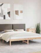 vidaXL Леглова рамка с тапицирана гръбна част Таупе 180 x 200 cm