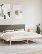 vidaXL Леглова рамка с тапицирана гръбна част Таупе 200 x 200 cm