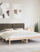 vidaXL Леглова рамка с тапицирана гръбна част Таупе 200 x 200 cm