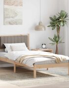 vidaXL Леглова рамка с тапицирана гръбна част Таупе 90 x 190 cm
