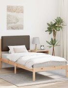 vidaXL Леглова рамка с тапицирана гръбна част Таупе 90 x 190 cm