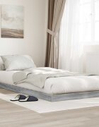 vidaXL Леглово дъно Сив Сонома 80 x 200 cm Инженерна дървесина