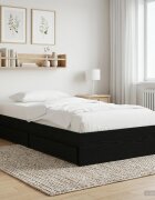 vidaXL Леглово рамо с хранилище с чекмедже Черен дъб 80 x 200 cm