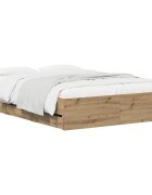 vidaXL Леглово рамо с хранилище с чекмедже Дъб артизан 150 x 200 cm