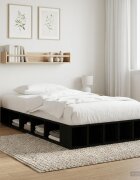 vidaXL Леглово рамо с хранилище с рафт Черен дъб 80 x 200 cm
