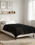 vidaXL Летен юрган 140 x 200 cm Лято Микрофибър (100% полиестер) Черно