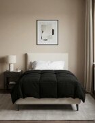 vidaXL Летен юрган 140 x 220 cm Лято Микрофибър (100% полиестер) Черно