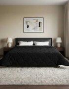 vidaXL Летен юрган 200 x 200 cm Лято Черно Дишащo