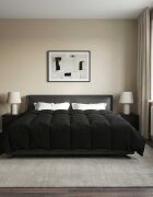 vidaXL Летен юрган 200 x 200 cm Лято Микрофибър (100% полиестер) Черно