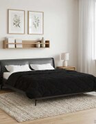 vidaXL Летен юрган 200 x 220 cm Лято Черно Дишащo