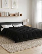 vidaXL Летен юрган 200 x 220 cm Лято Микрофибър (100% полиестер) Черно