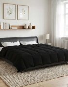 vidaXL Летен юрган 200 x 240 cm Лято Микрофибър (100% полиестер) Черно