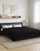 vidaXL Летен юрган 220 x 240 cm Лято Микрофибър (100% полиестер) Черно