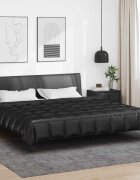 vidaXL Летен юрган Черно 200 x 200 cm Сатен и микрофибър