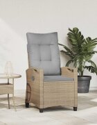 vidaXL Лежанка за градина Бежов и Светло Сив 56 x 60 x 112 см