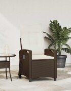 vidaXL Лежанка за градина Кафяв и Кремав 56 x 60 x 112 см полиратан
