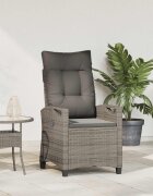 vidaXL Лежанка за градина Сив и тъмен сив 56 x 60 x 112 см полиратан