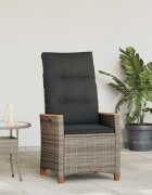 vidaXL Лежанка за градина Сив и тъмен сив 64 x 575 x 112 см полиратан