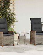 vidaXL Лежанка за градина Сив и тъмен сив 64 x 575 x 112 см полиратан