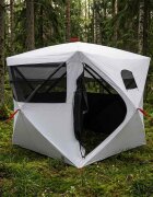 vidaXL Ловна шатра Бял blackout 143 x 143 x 165 см Полиестер и стомана