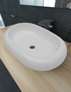 vidaXL Луксозна керамична мивка овална бяла 63 х 42 см