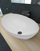 vidaXL Луксозна керамична мивка с овална форма бяла 40x33 см