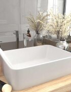 vidaXL Луксозна мивка матово бяла 41x30x12 см керамика