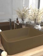 vidaXL Луксозна мивка матово кремава 41x30x12 см керамика
