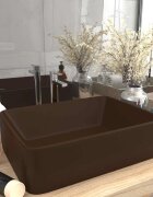vidaXL Луксозна мивка матово тъмнокафява 41x30x12 см керамика
