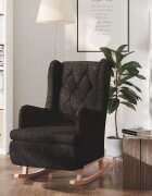 vidaXL Люлеещ фотьойл с крака от каучук масив черен текстил