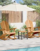 vidaXL Люлеещ се стол Adirondack 2 бр. Кафяво Масивна тикова дървесина
