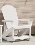 vidaXL Люлеещ се стол Adirondack Бяло HDPE