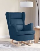 vidaXL Люлеещ се стол Blue 74x90x102 cm Fabric