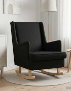 vidaXL Люлеещ се стол Черен 62 x 80 x 85 см текстил