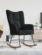 vidaXL Люлеещ се стол Черно 78 x 61 x 98 см Кадифе