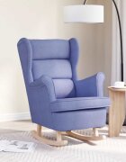 vidaXL Люлеещ се стол Jeans Blue 74x90x102 cm Fabric