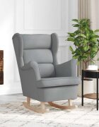vidaXL Люлеещ се стол Светло сив 74x90x102 см плат