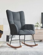 vidaXL Люлеещ се стол Тъмен сив 78 x 61 x 98 см Кадифе