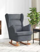 vidaXL Люлеещ се стол Тъмен сив 92 x 71 x 100 см Шперплат
