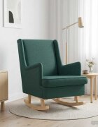 vidaXL Люлеещ се стол Тъмен зелен 62 x 80 x 85 см текстил