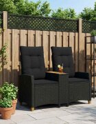 vidaXL Люлееща се пейка с маса 2 -Seater 126 x 65 x 112 см полиратан