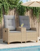 vidaXL Люлееща се пейка с маса 2 -Seater 126 x 65 x 112 см полиратан