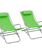 vidaXL Люлеещи се столове 2 бр стомана зелени