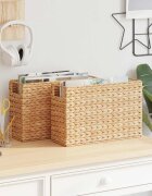 vidaXL Магазински кошници 2 бр. Воден хиацинт 39 x 14 x 25 см