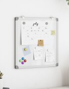 vidaXL Магнитна бяла дъска 60x60x17 см алуминий