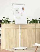 vidaXL Магнитна бяла дъска с колело Сив и бял 62 x 625 x 197 см EPS
